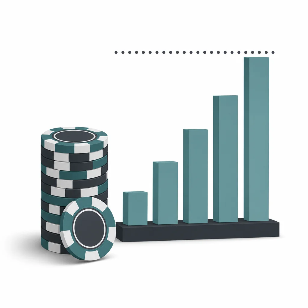 Diagram concept showing pot-limit betting cap compared to no-limit betting in poker rules