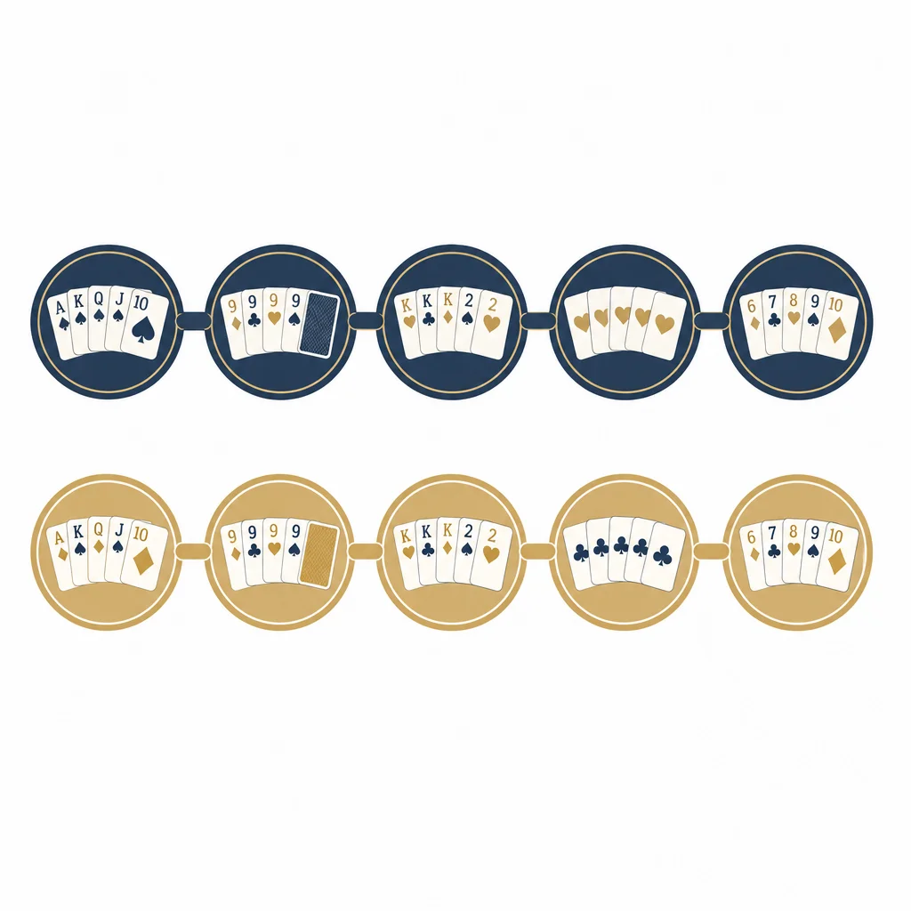 how to remember poker hands illustrated as two linked memory chains