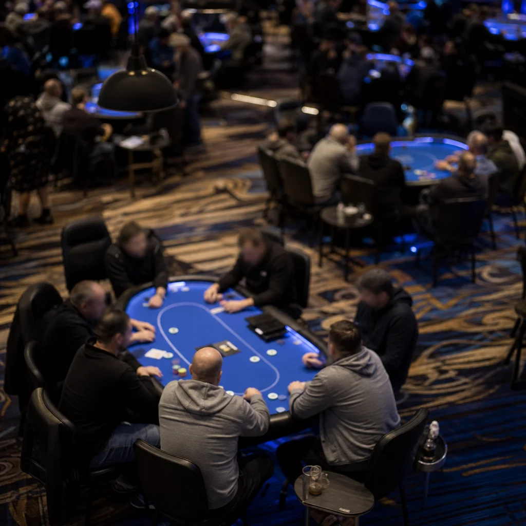 poker cash game table selection concept with multiple tables visible