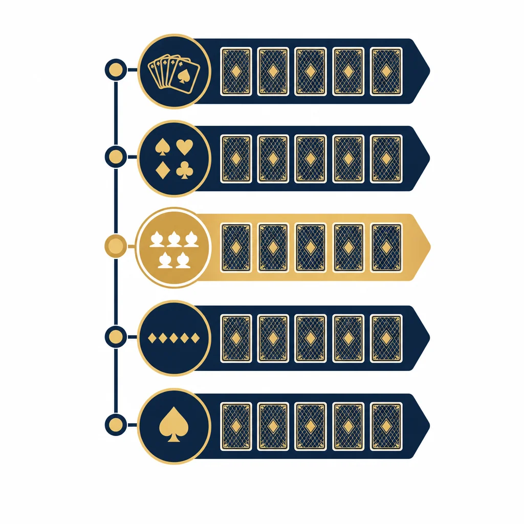 poker hand ranking chart showing full house between flush and four of a kind