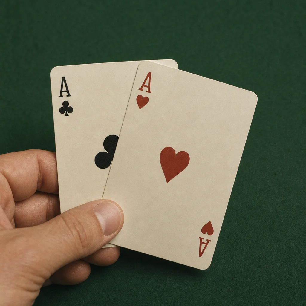 poker slang illustration of pocket aces and pocket kings on green felt