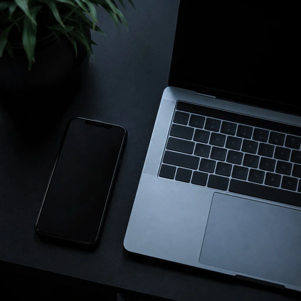 phone and laptop side by side representing gto trainer poker study versus in-hand assistance