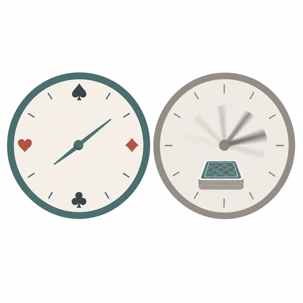clock icon comparing live dealing speed to online table speed