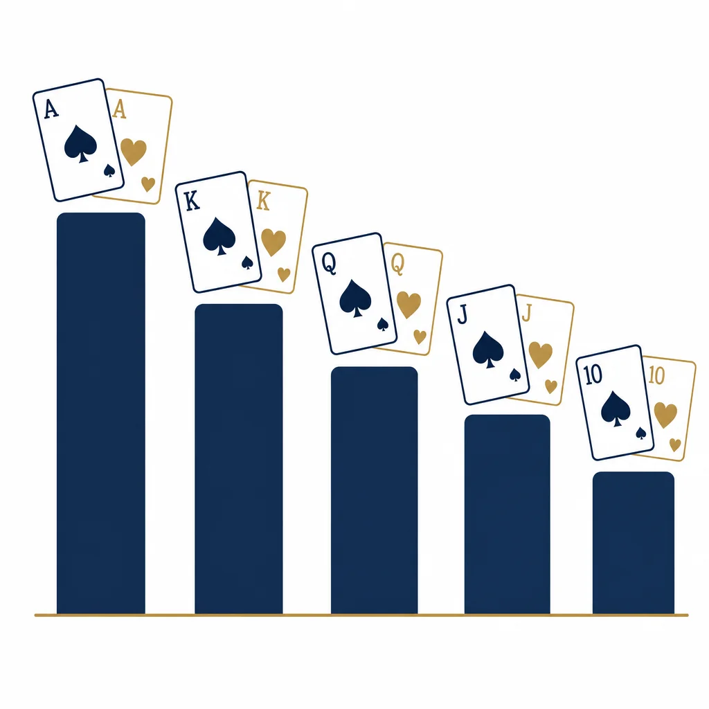 Poker hands strength chart comparing equity of premium starting hands
