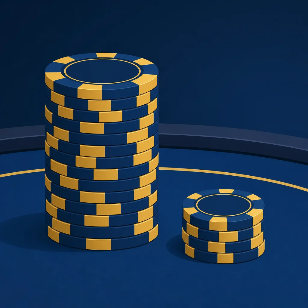 concept illustration of a poker term whale represented by large stacked chips