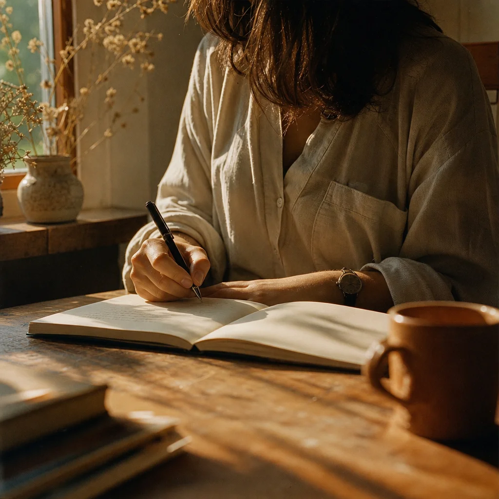 person journaling alone reflecting on relationship trust and emotional distance