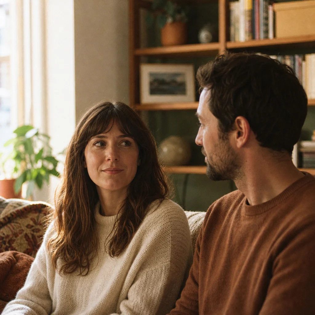 Types of intimacy concept — couple sharing a quiet moment together at home
